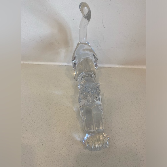 Vintage LENOX Crystal Glass Cat Panther Stretching Figurine 1994 Germany - Picture 6 of 12